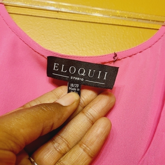 Eloquii | Hot Pink Embroidered Beaded Tank Blouse (Size 18/20) - Picture 6 of 15